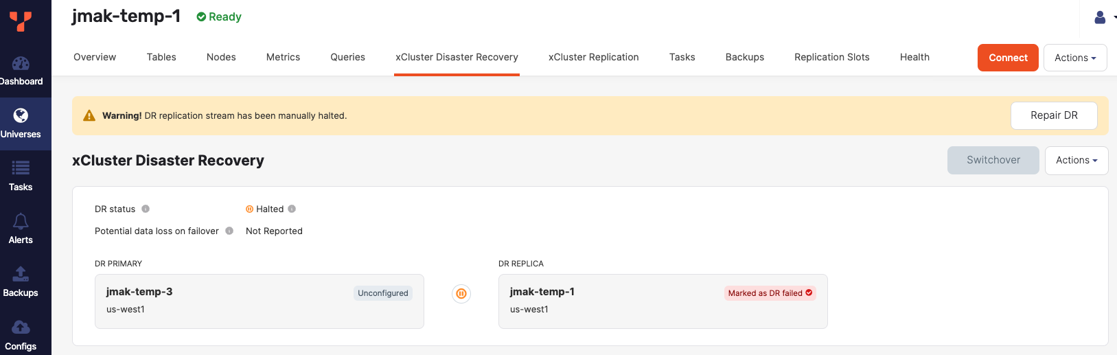 Disaster recovery failed Disaster recovery failed