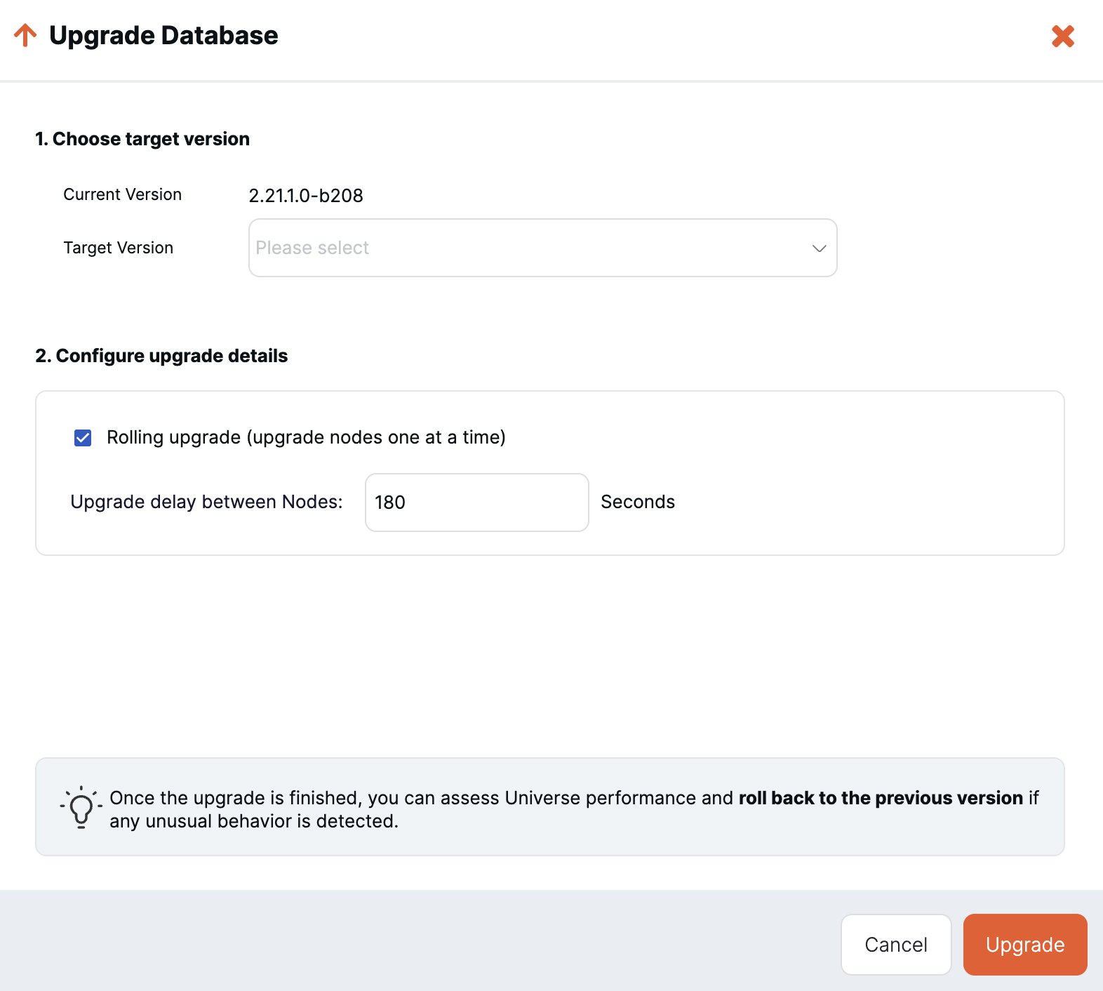 Upgrade Database Upgrade Database